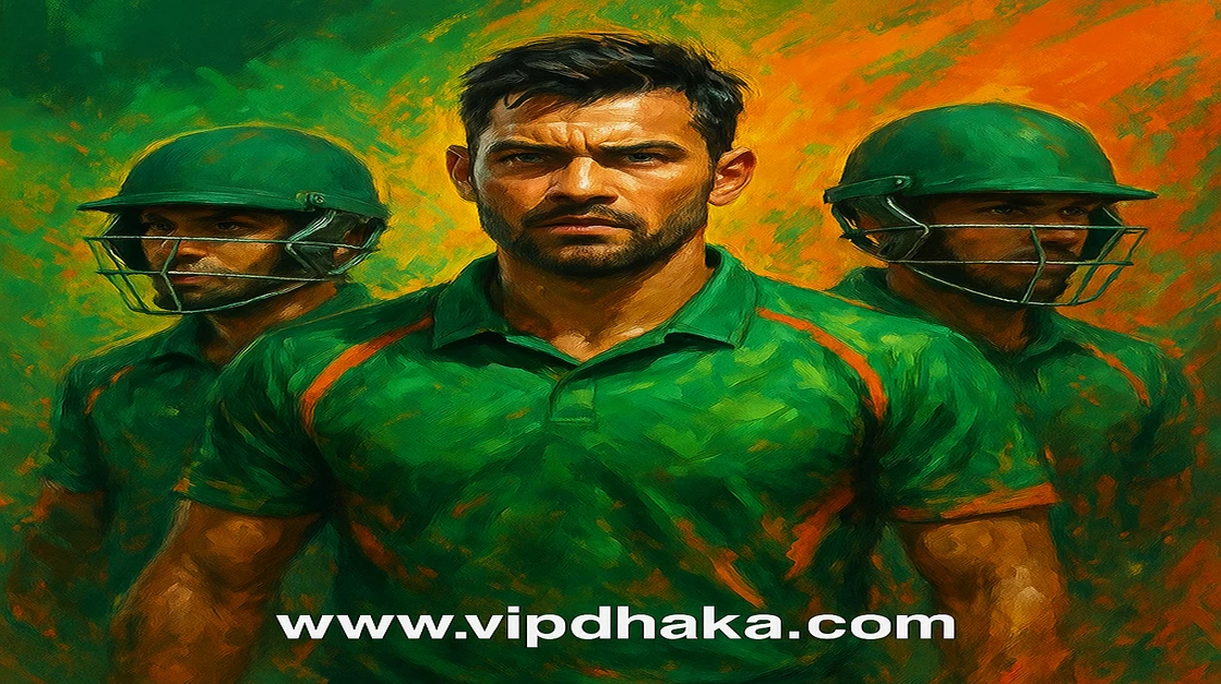 বাংলাদেশ জাতীয় ক্রিকেট দল মাঠে সক্রিয়ভাবে খেলতে থাকা অবস্থায়, স্ক্রীনে vip dhaka গেমিং আপডেট ও লাইভ ম্যাচ পরিসংখ্যান দেখানো হচ্ছে।